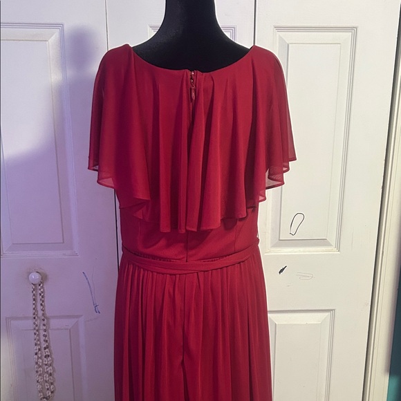 Azazie Red Ruffled Wedding Dress - Picture 4 of 4